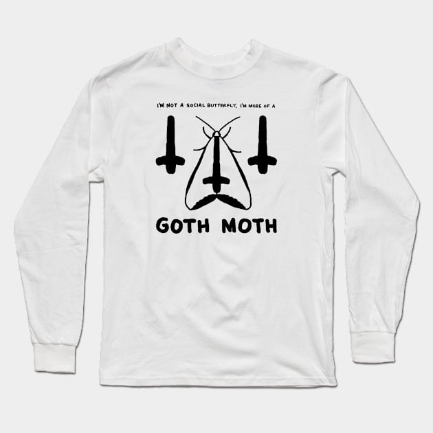 Goth Moth Long Sleeve T-Shirt by personalhell